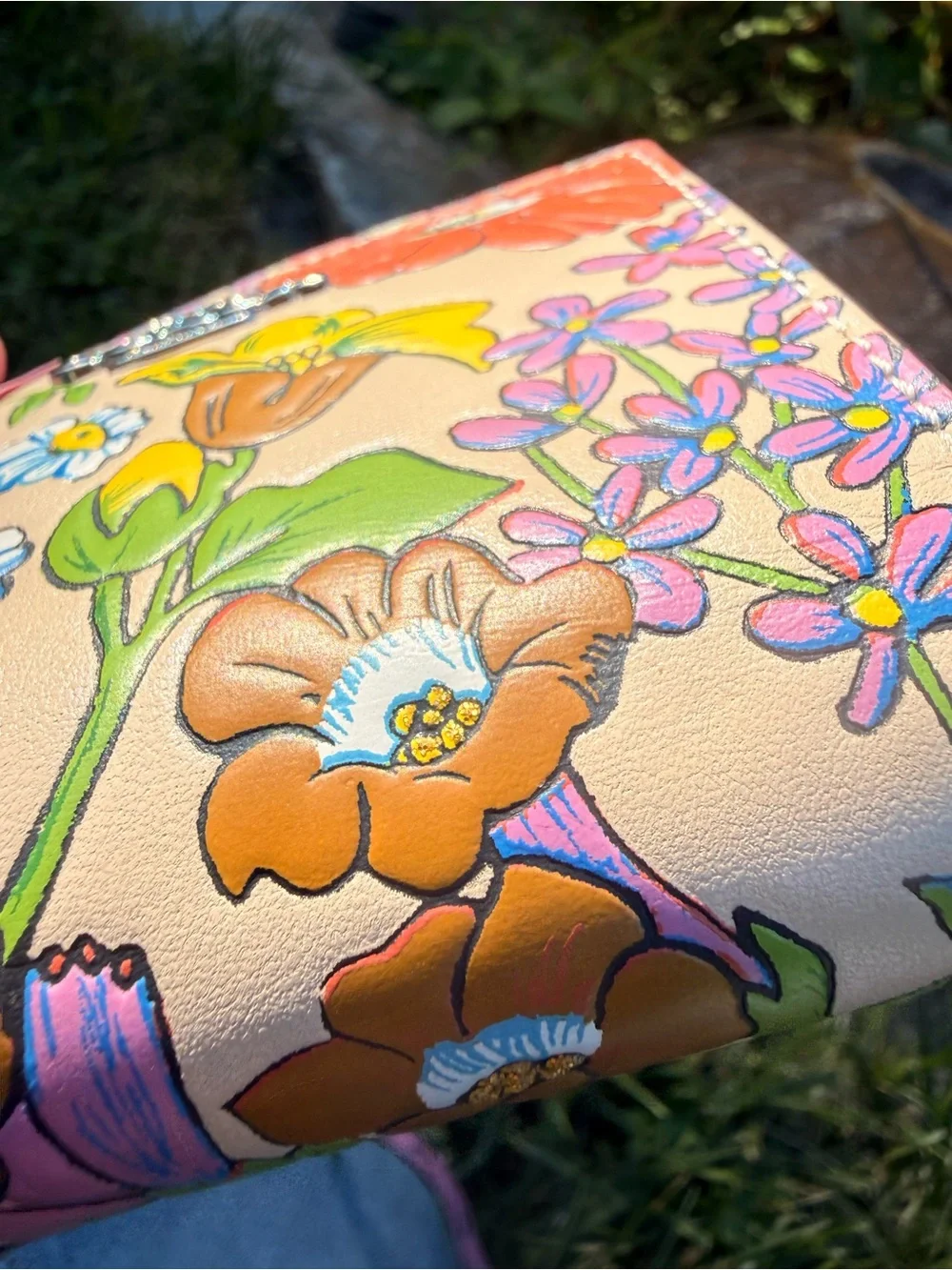 Coach Floral Leather Snap Wallet CR796